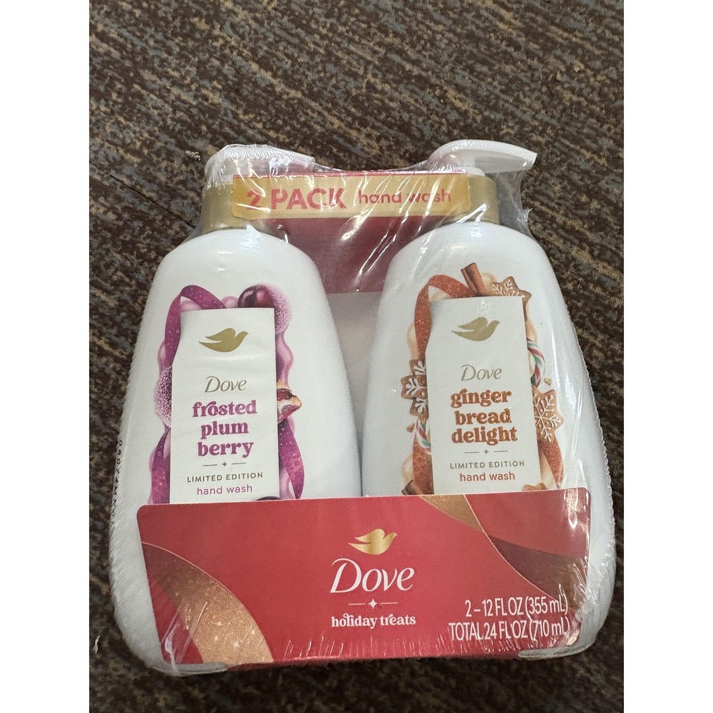Dove‎ Limited Edition Hand Wash 2 Pack 12 oz Frosted Plum Berry Gingerbread